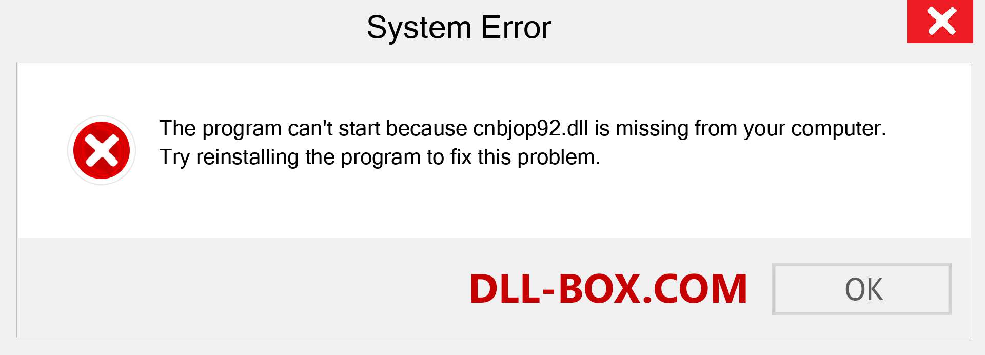  cnbjop92.dll file is missing?. Download for Windows 7, 8, 10 - Fix  cnbjop92 dll Missing Error on Windows, photos, images